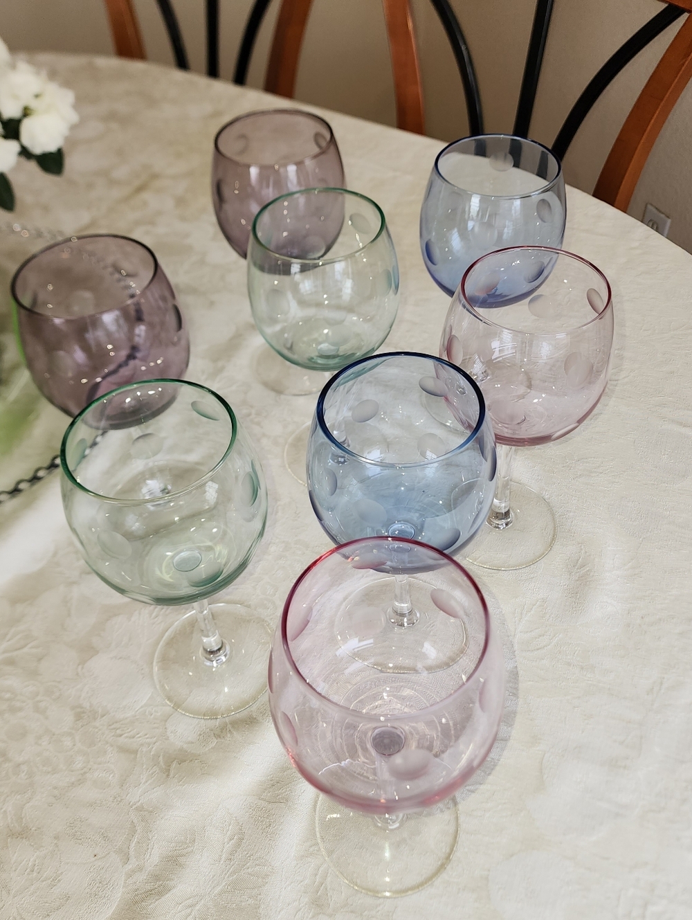 Waterford Marquis "Polka Dot" Crystal Wine Glasses, Set of 8 - Picture 2 of 5